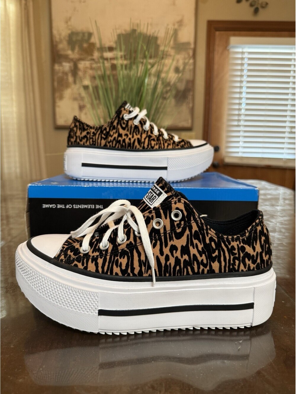 Converse Double Stack Platform Leopard Print Chuck Taylor Women's 9.5 A16405C